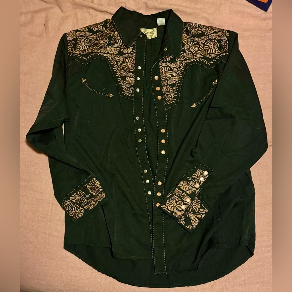 Vintage Embroidered Western Snap
